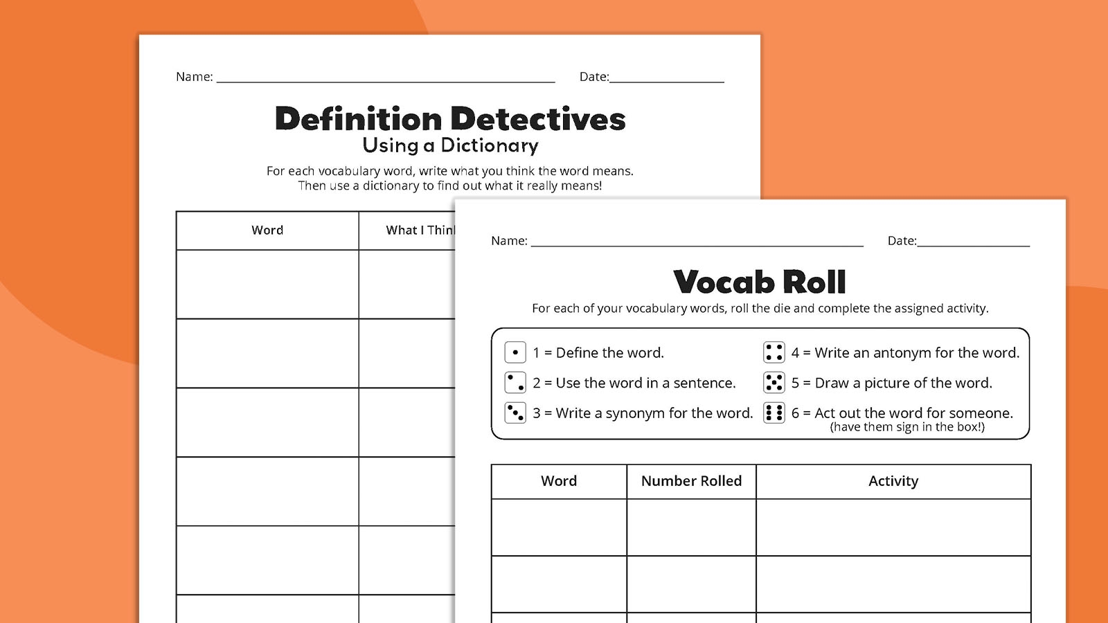Free Printable Dictionary Skills Worksheets