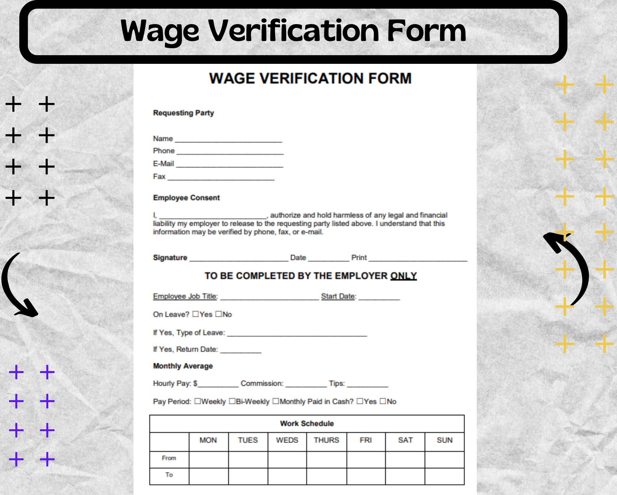 Printable Employer And Wagw Form
