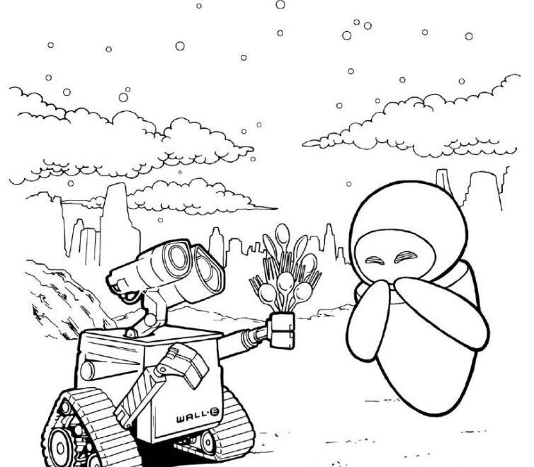 Wall e And Eve Coloring Pages Hellokids