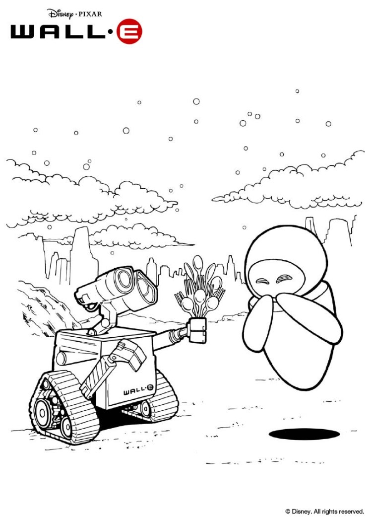 Wall e And Eve Coloring Pages Hellokids