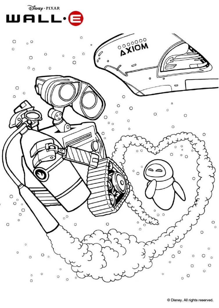 Wall-E Eva Coloring Pages Printable