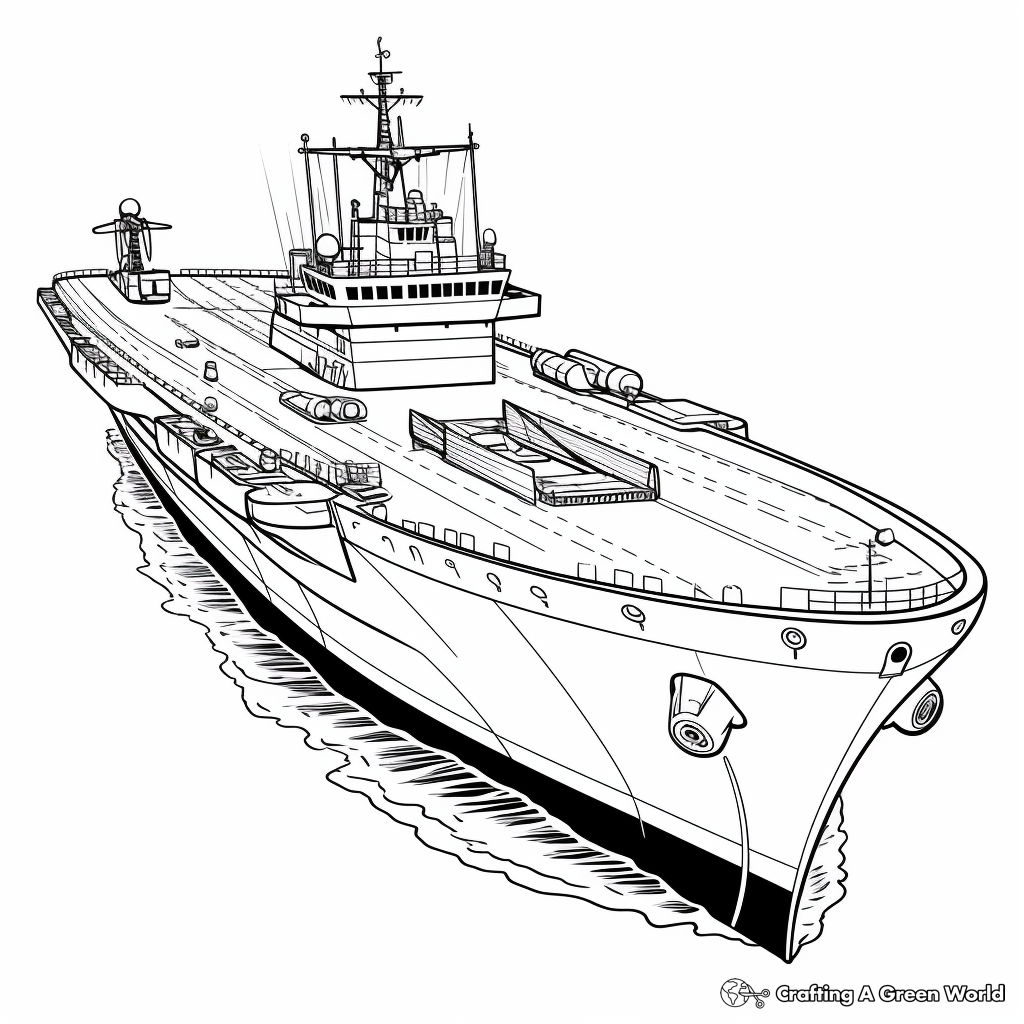 Warship Coloring Pages Free Printable 