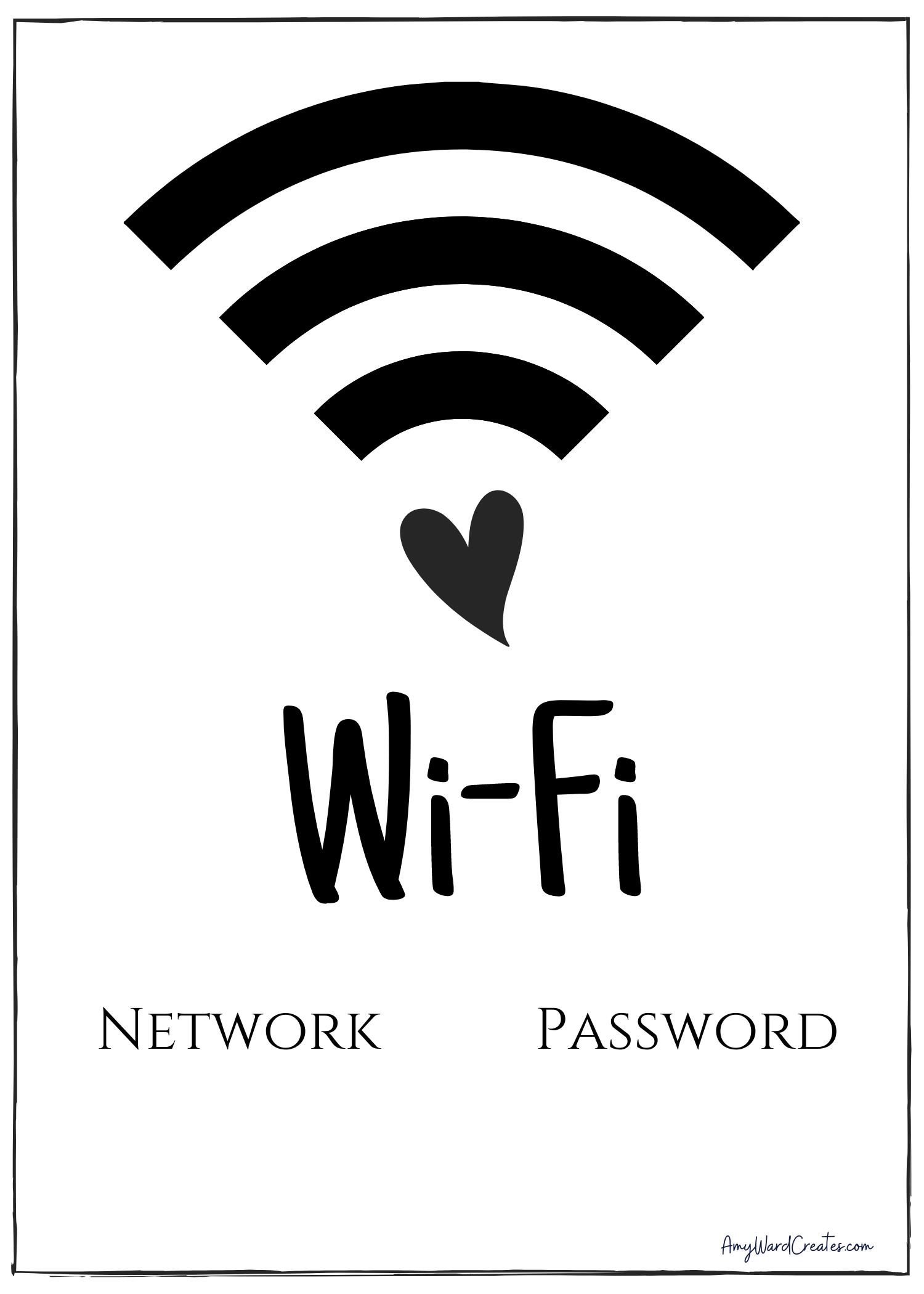 WiFi Password Signs For FREE Amy Ward Creates