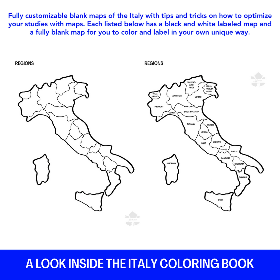 Wine Map Coloring Book Italy JWaugh Education