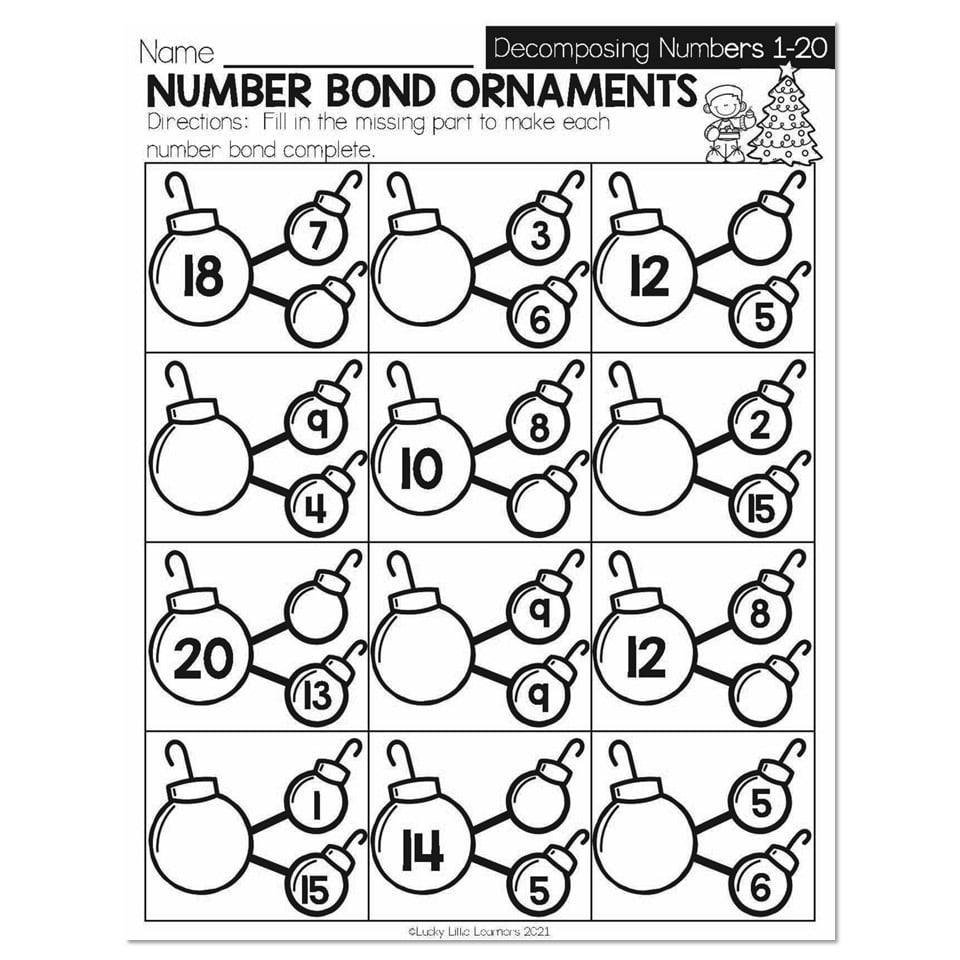 Free Printable Number Bonds Worksheets For First Grade