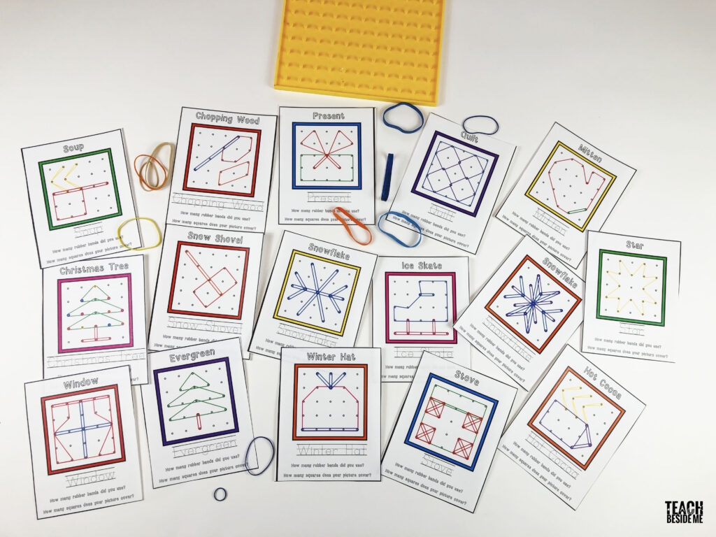 Winter Geoboard Pattern Cards Teach Beside Me