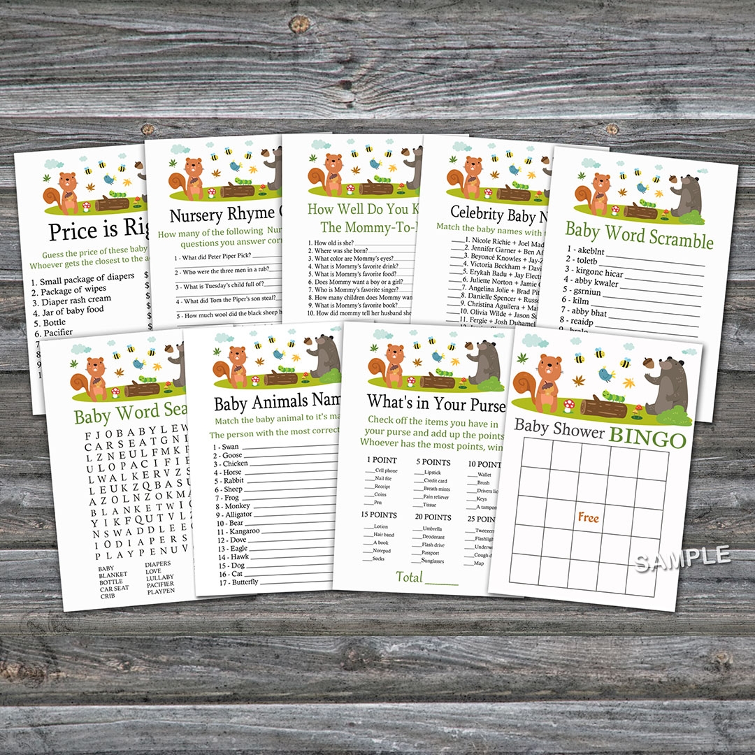 Free Printable Woodland Baby Shower Games