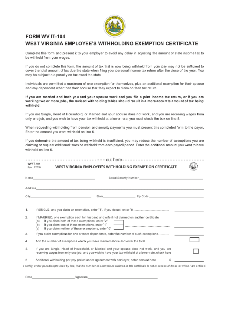 Wv It 104 Form 2024 Fill Out Sign Online DocHub