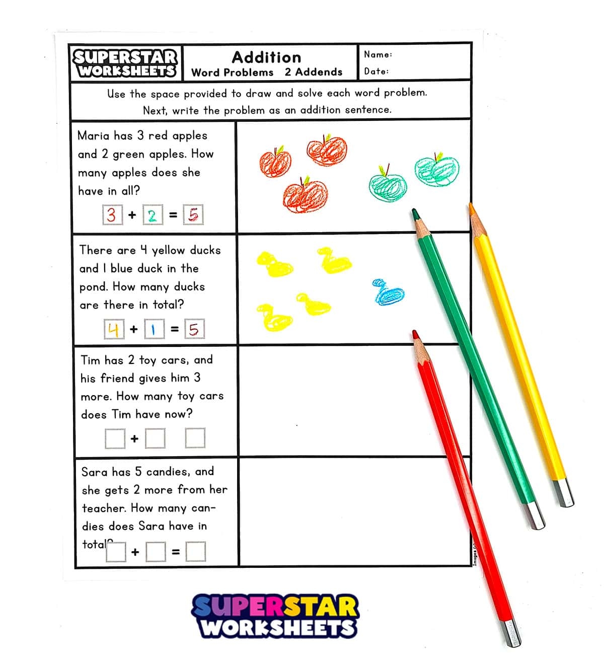 Addition Word Problems Superstar Worksheets Addition Word Problems Superstar Worksheets