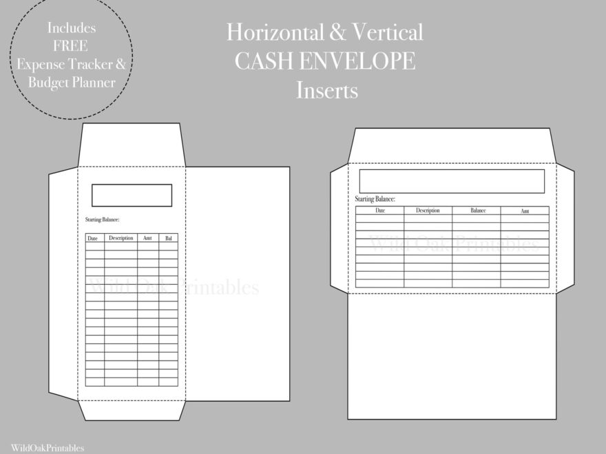 Cash Money Envelope Printable Cash Envelope Wallet System INSTANT DOWNLOAD Includes Free Monthly Budget Plan Expense Tracker Etsy