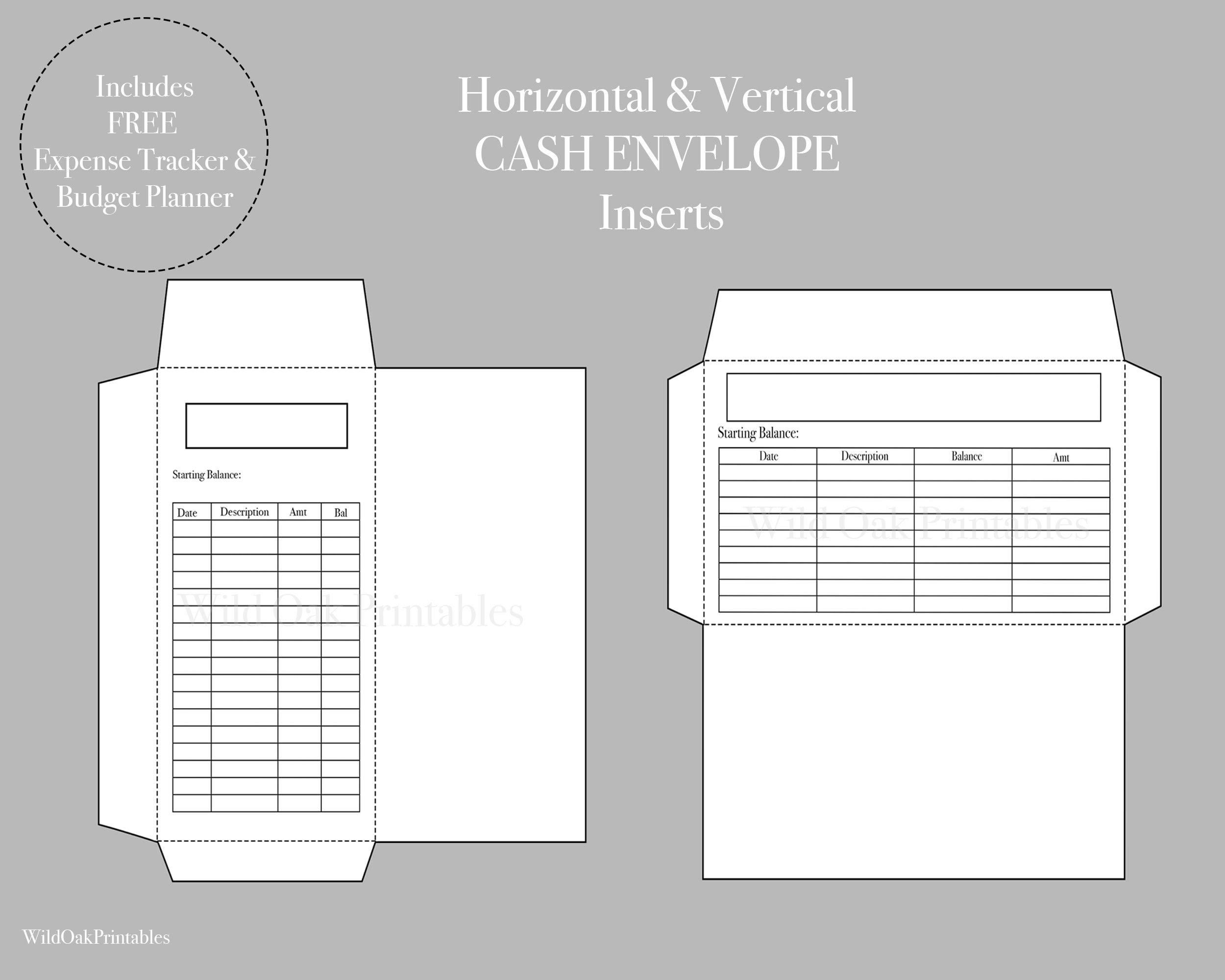 Cash Money Envelope Printable Cash Envelope Wallet System INSTANT DOWNLOAD Includes Free Monthly Budget Plan Expense Tracker Etsy