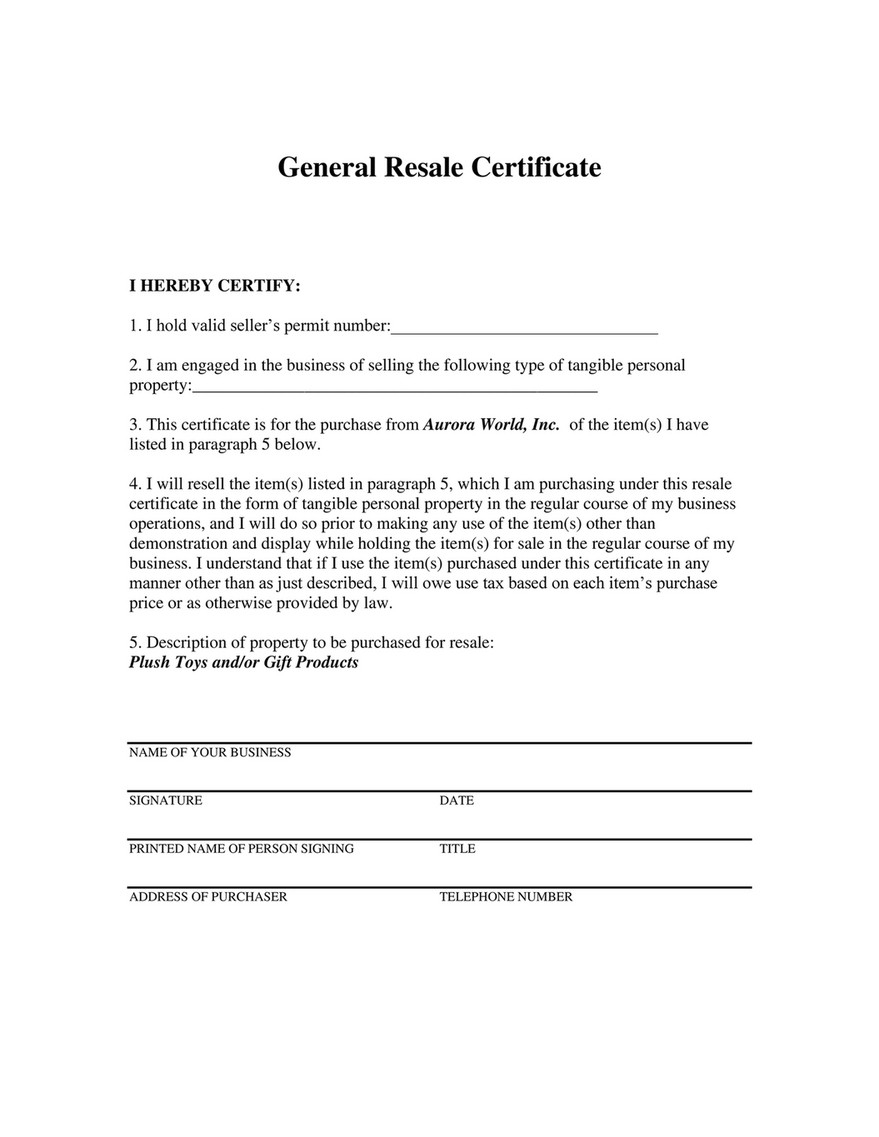 Ingram Sales Aurora General Resale Certificate Multi State Page 1 Ingram Sales Aurora General Resale Certificate Multi State Page 1