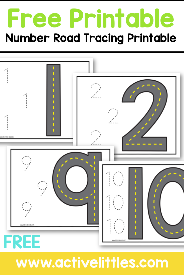 Number Road Tracing Free Printable For Kids Active Littles Number Road Tracing Free Printable For Kids Active Littles