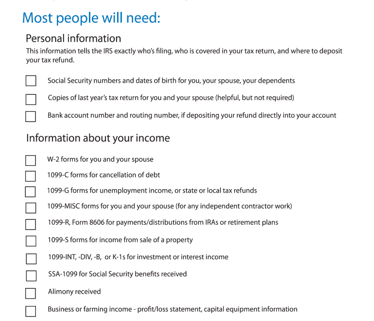 Tax Preparation Checklist Pdf Fill Online Printable Fillable Blank PdfFiller