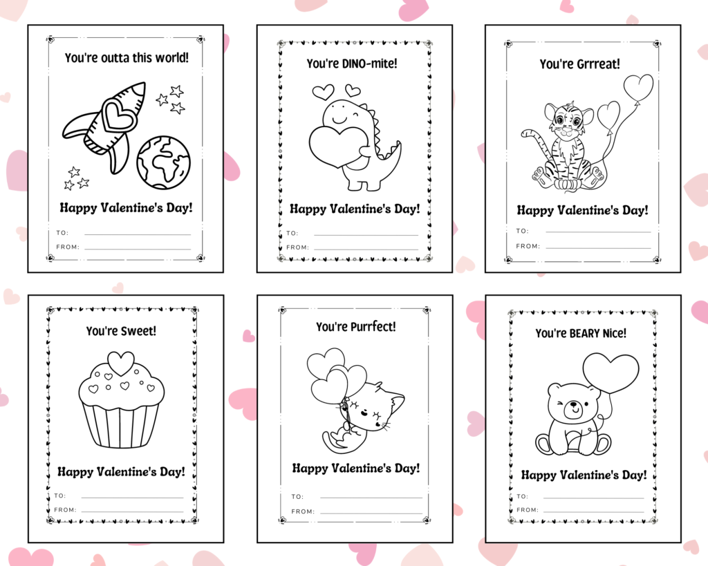 Valentine s Day Color A Card Activity Book FREE Printable Cards Raising Veggie Lovers